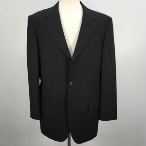 Vinci Black Designed In Italy Long Sleeve Suit Mens 3 Button Jacket Sz 36R